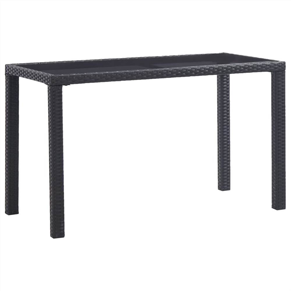 

Garden Table Black 123x60x74 cm Poly Rattan