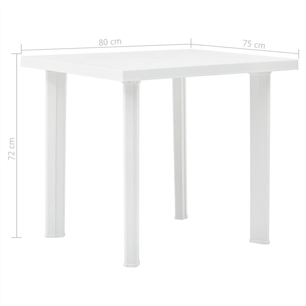 Garden Table White 80x75x72 cm Plastic