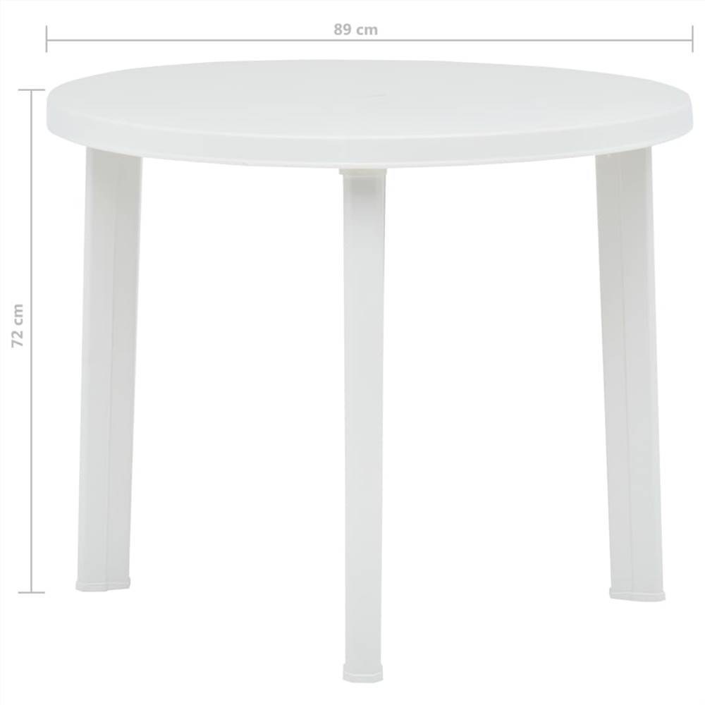 Garden Table White 89 cm Plastic