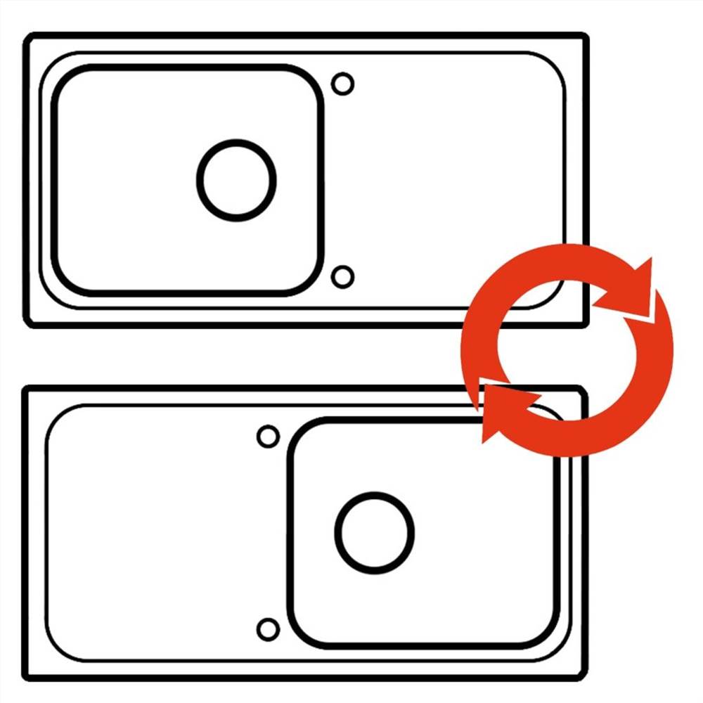 Granite Kitchen Sink Single Basin with Drainer Reversible Cream White