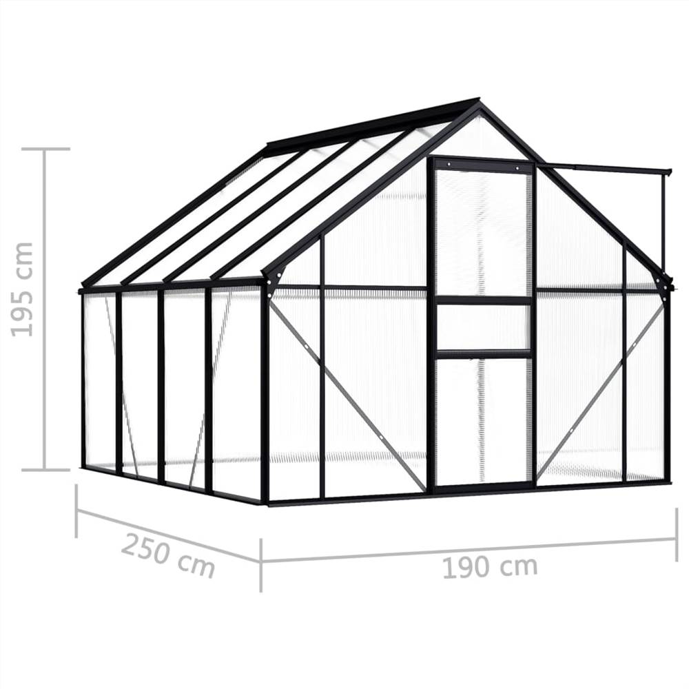 Greenhouse Anthracite Aluminium 4.75 m²