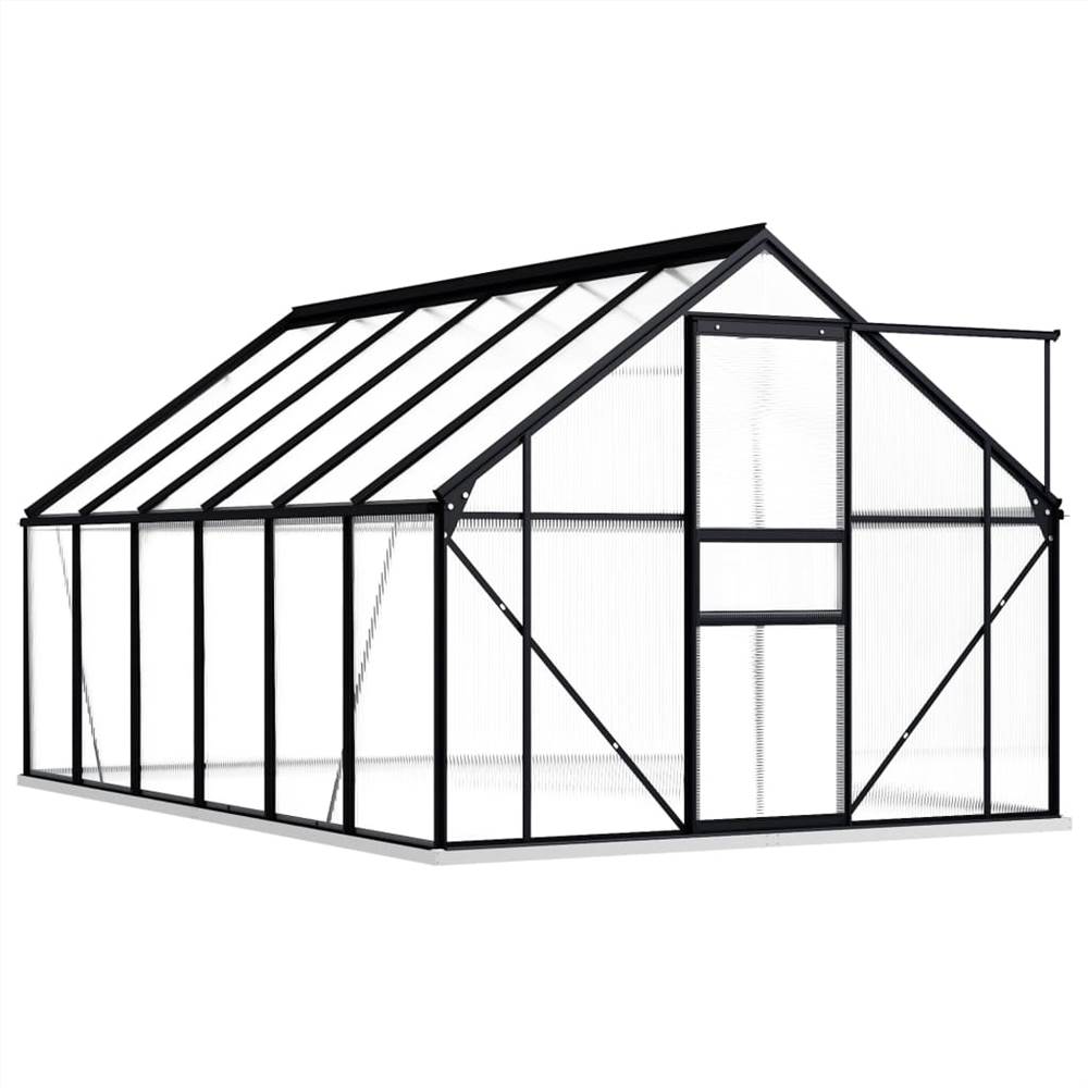 Greenhouse with Base Frame Anthracite Aluminium 7.03 m²