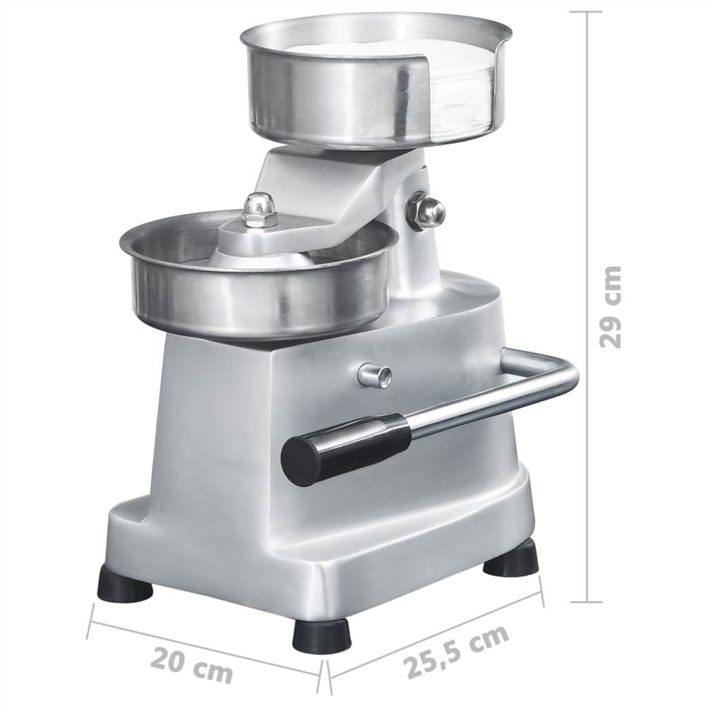 Hamburger Press Machine with 500 Patty Papers Aluminium 13 cm