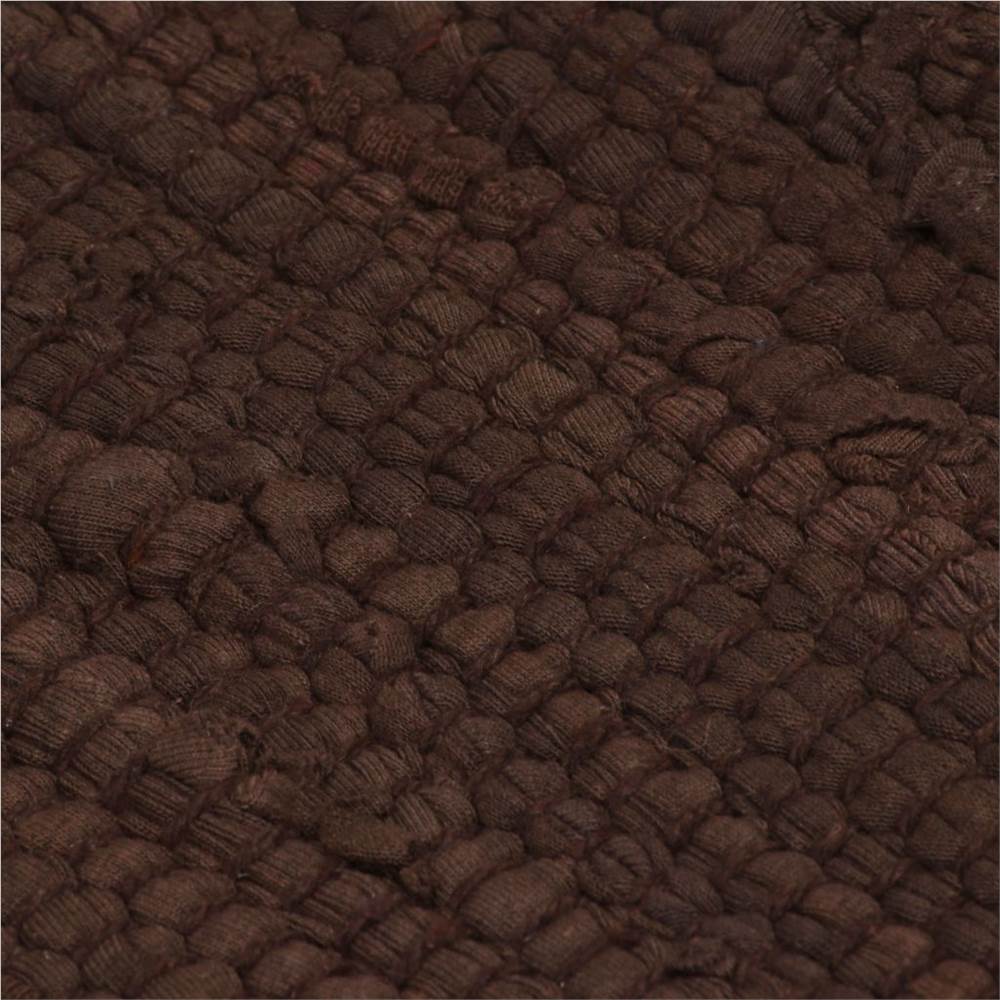 Hand-woven Chindi Rug Cotton 120x170 cm Brown