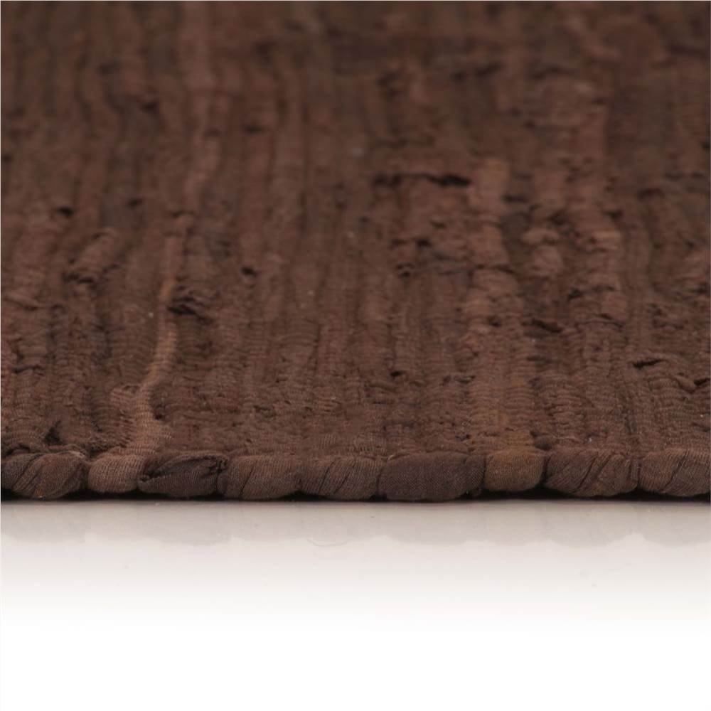 Hand-woven Chindi Rug Cotton 120x170 cm Brown