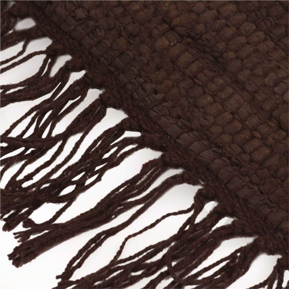 Hand-woven Chindi Rug Cotton 120x170 cm Brown