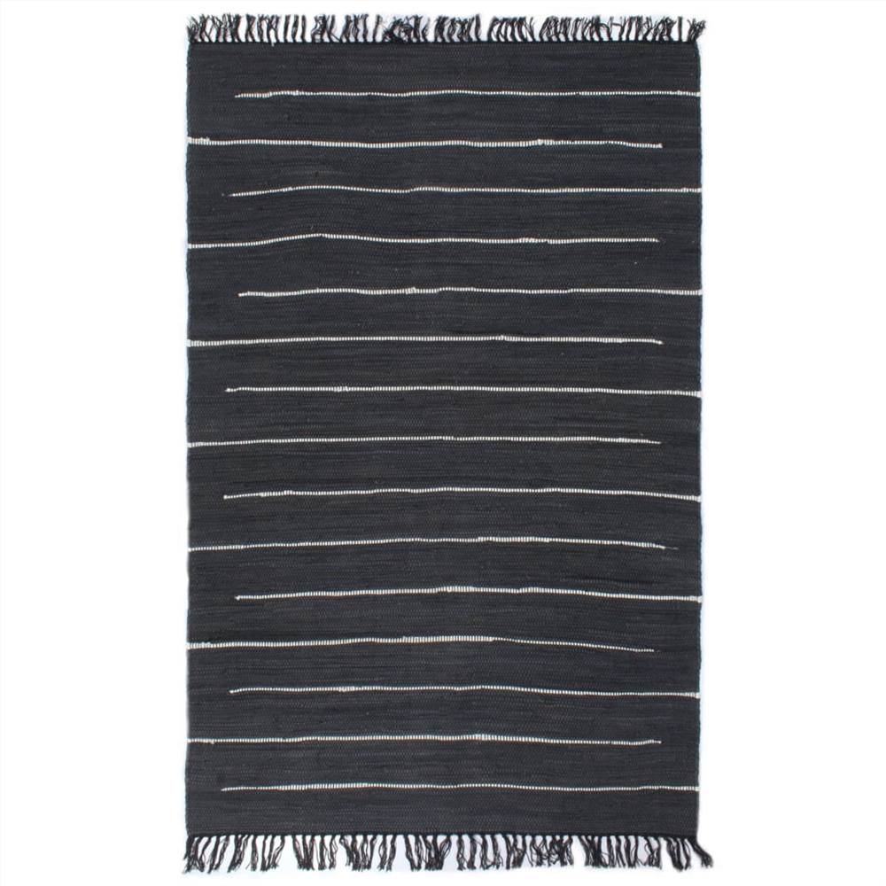 

Hand-woven Chindi Rug Cotton 160x230 cm Anthracite