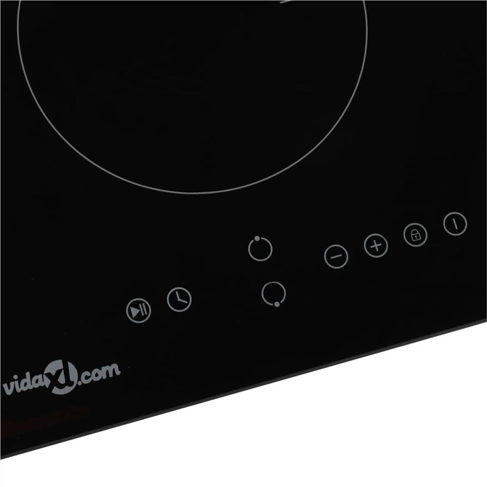 Induction Hob with 2 Burners Touch Control Glass 3500 W