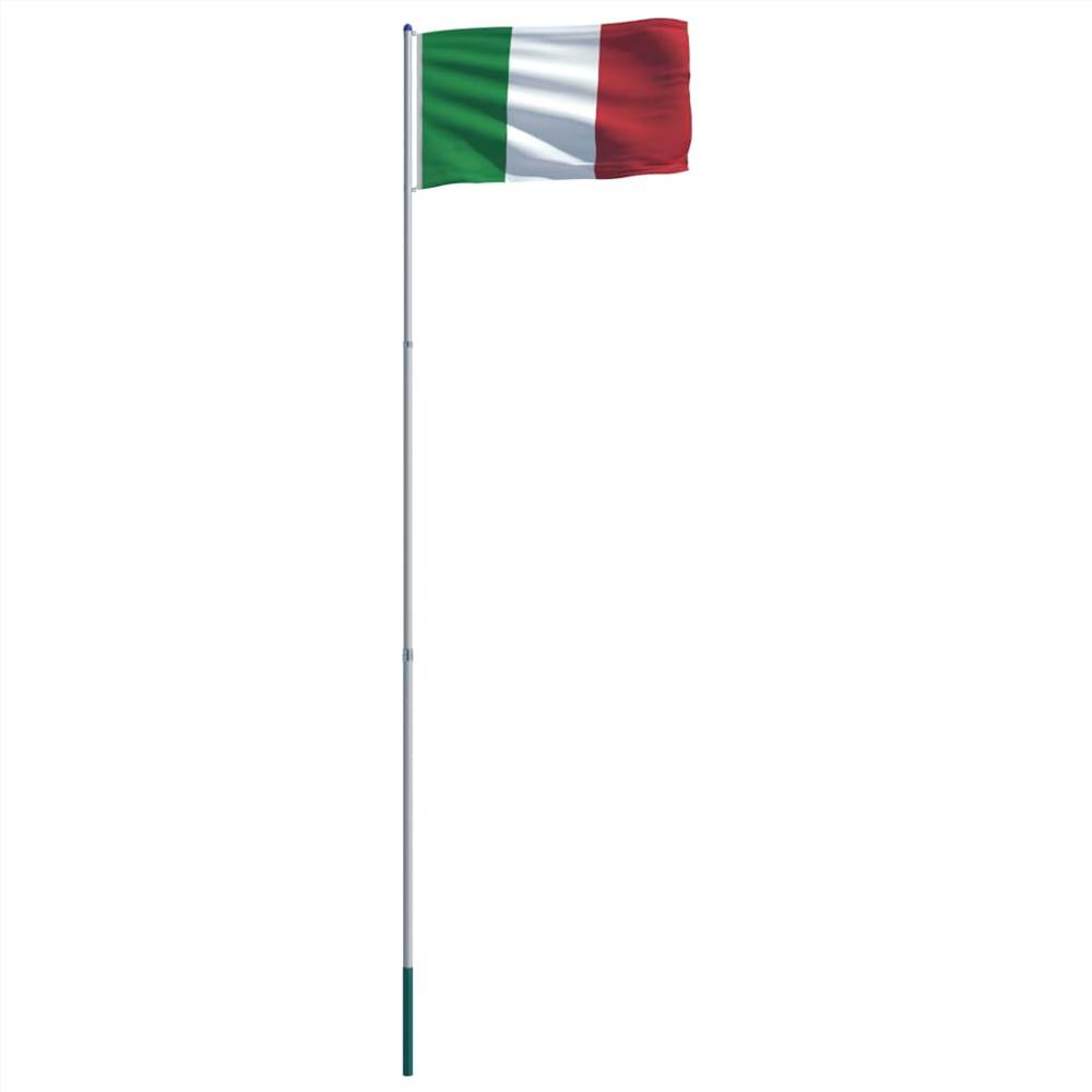 Italy Flag and Pole Aluminium 6 m