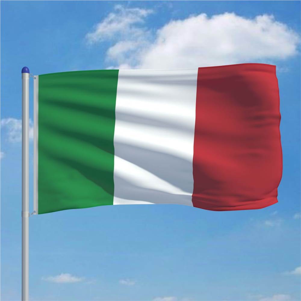 Italy Flag and Pole Aluminium 6 m
