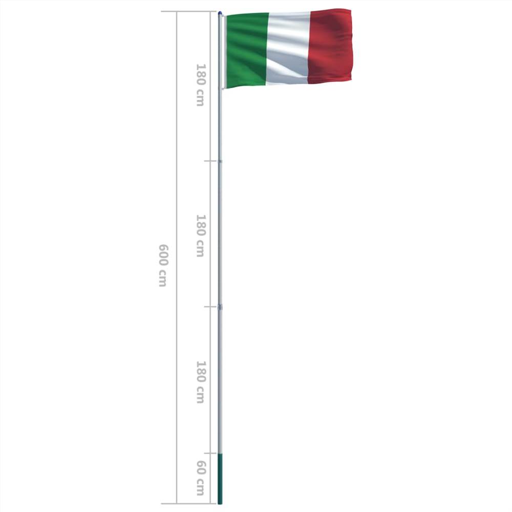 Italy Flag and Pole Aluminium 6 m