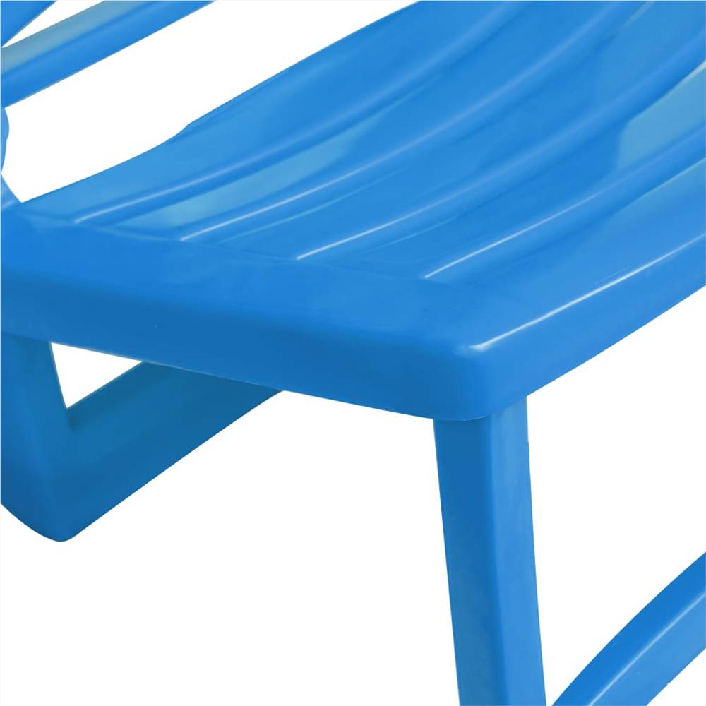 Kids Folding Beach Chair 4 pcs Plastic Blue