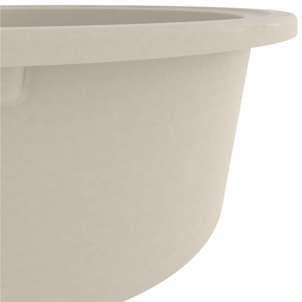 Kitchen Sink Double Basins Oval Beige Granite