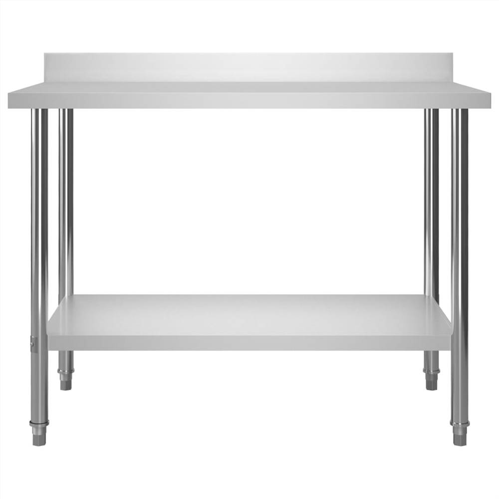 Stainless steel tables with backsplash
