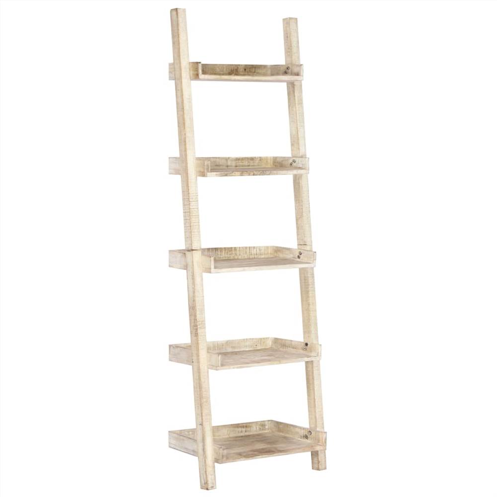 

Ladder Shelf White 75x37x205 cm Solid Mango Wood