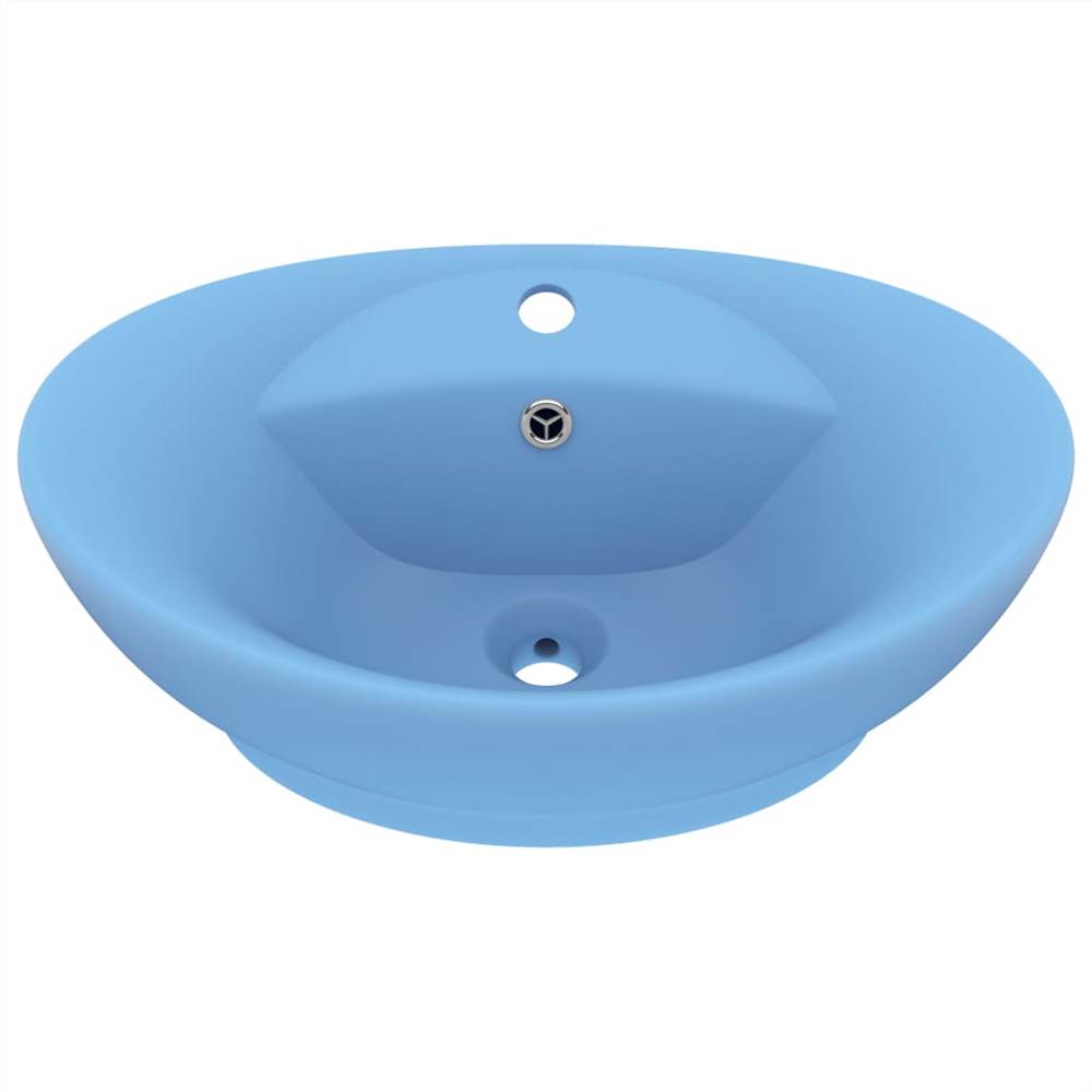 Luxury Basin Overflow Oval Matt Light Blue 58.5x39 cm Ceramic