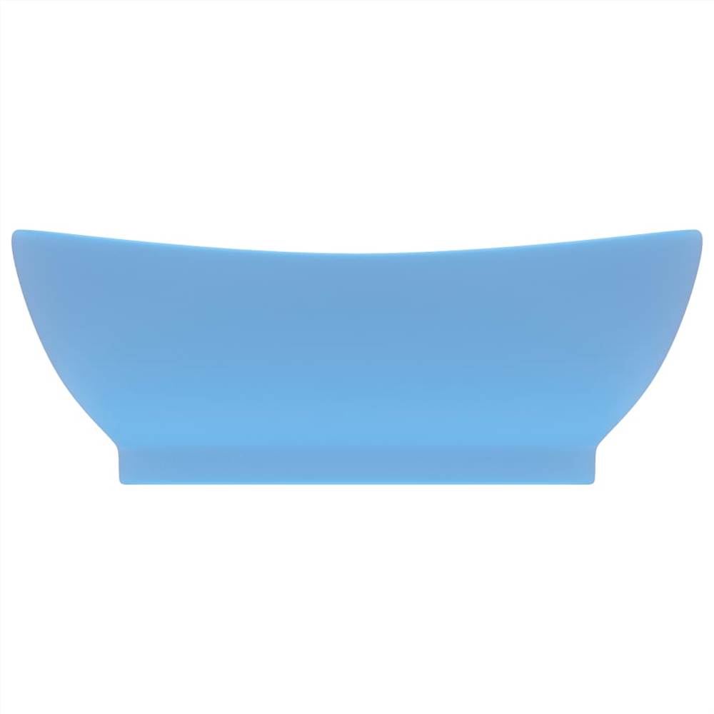 Luxury Basin Overflow Oval Matt Light Blue 58.5x39 cm Ceramic