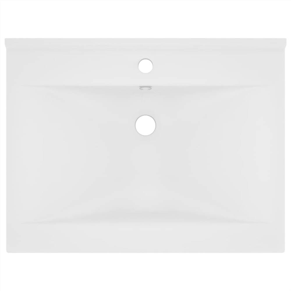 Luxury Basin with Faucet Hole Matt White 60x46 cm Ceramic