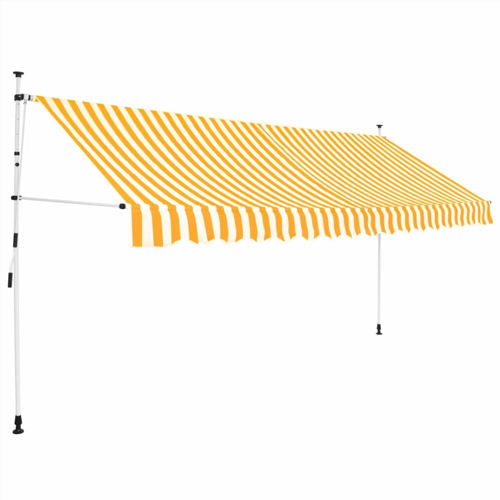 

Manual Retractable Awning 350 cm Yellow and White Stripes