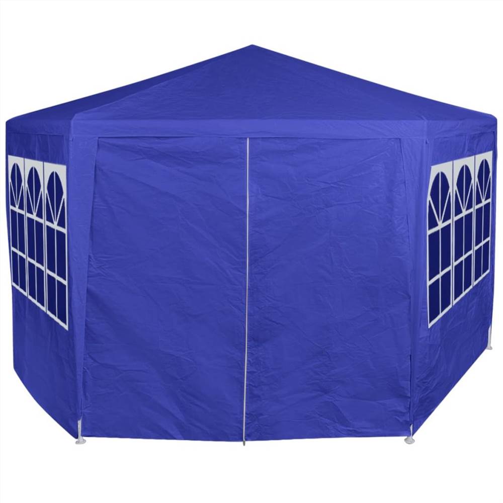 Marquee with 6 Side Walls Blue 2x2 m