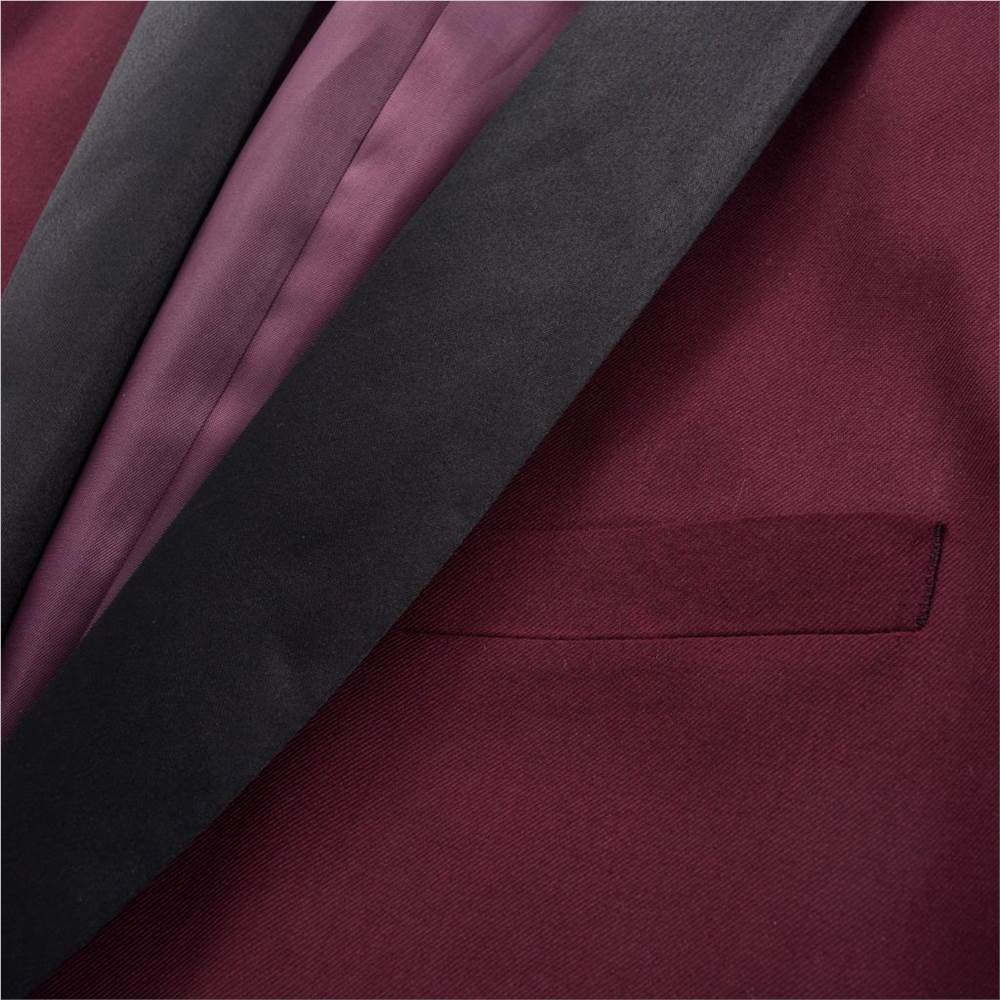 Mens 2 Piece Black Tie Dinner Suit/Smoking Tuxedo 48 Burgundy