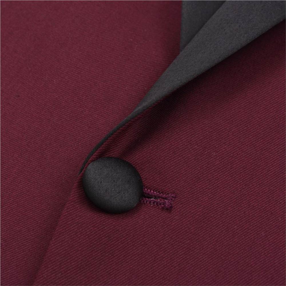 Mens 2 Piece Black Tie Dinner Suit/Smoking Tuxedo 48 Burgundy