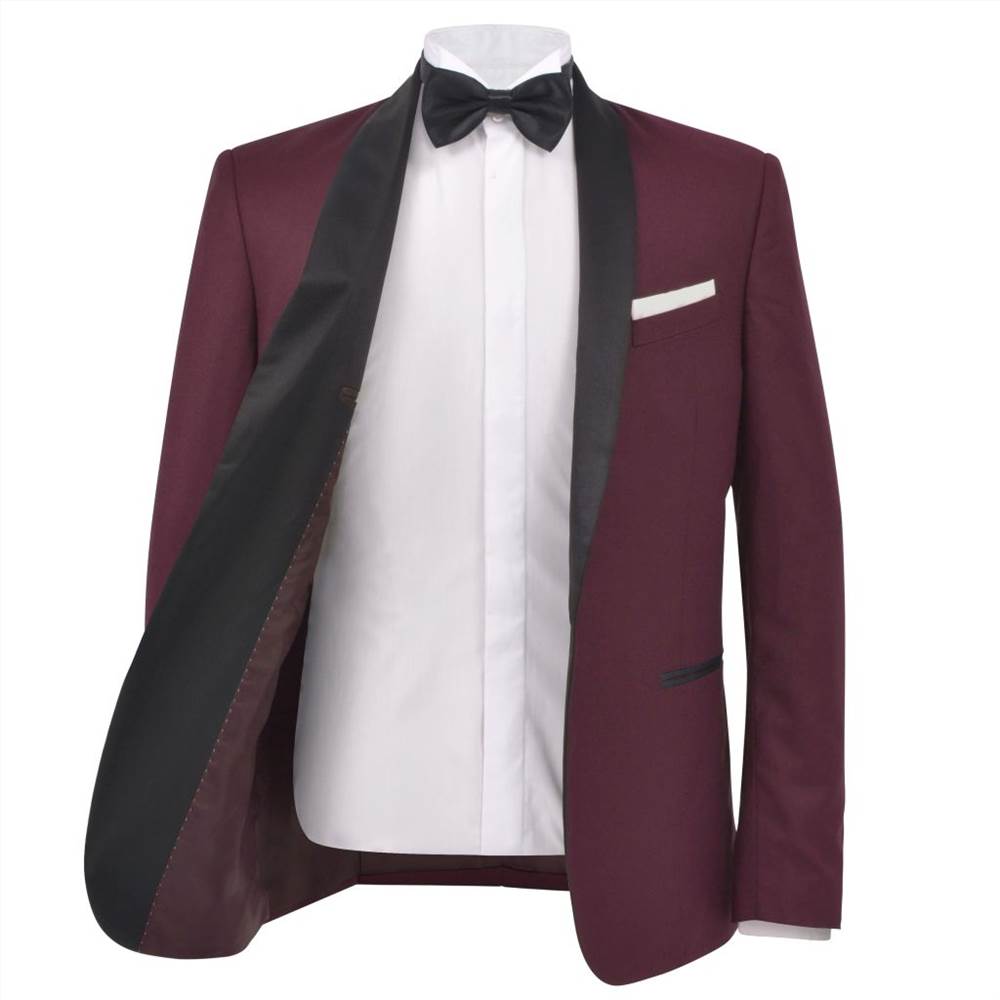 Mens 2 Piece Black Tie Dinner Suit/Smoking Tuxedo 48 Burgundy