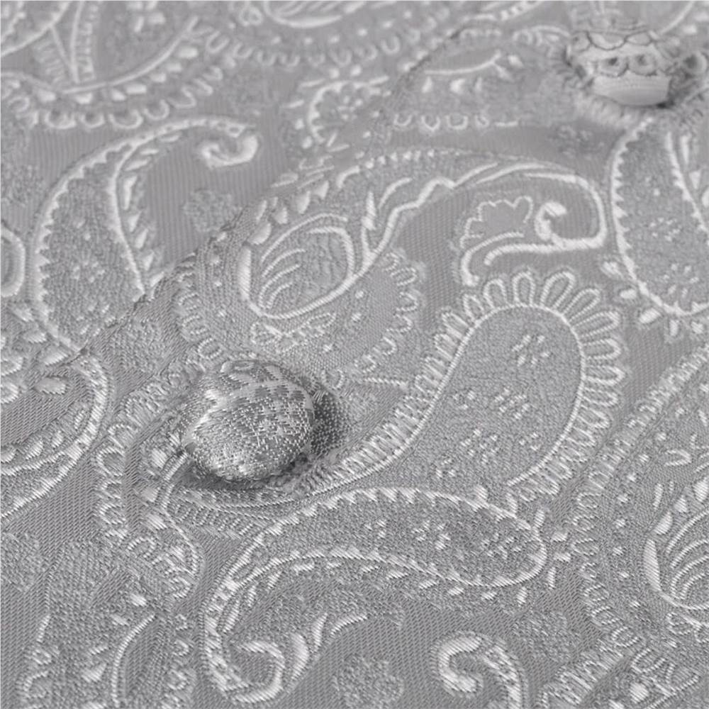 Mens Paisley Wedding Waistcoat Set Size 56 Silver