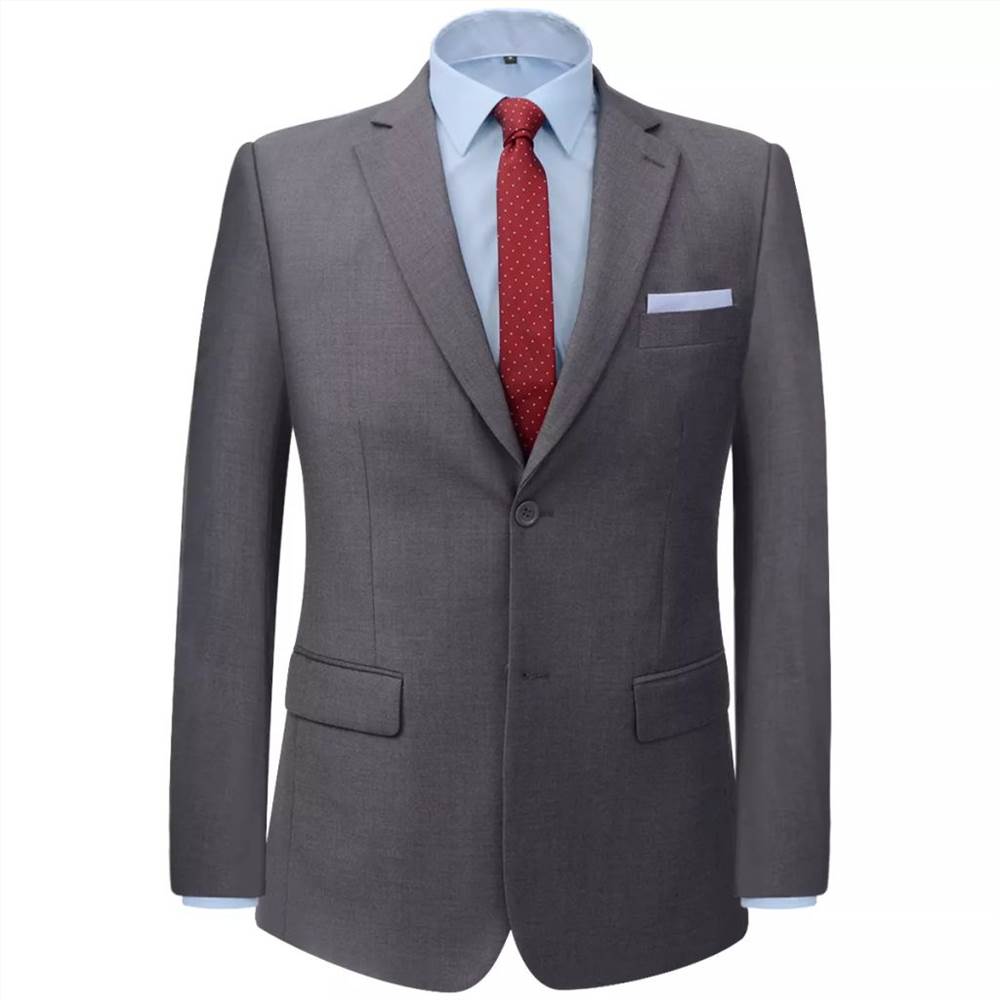 Men's Two Piece Business Suit Grey Size 54