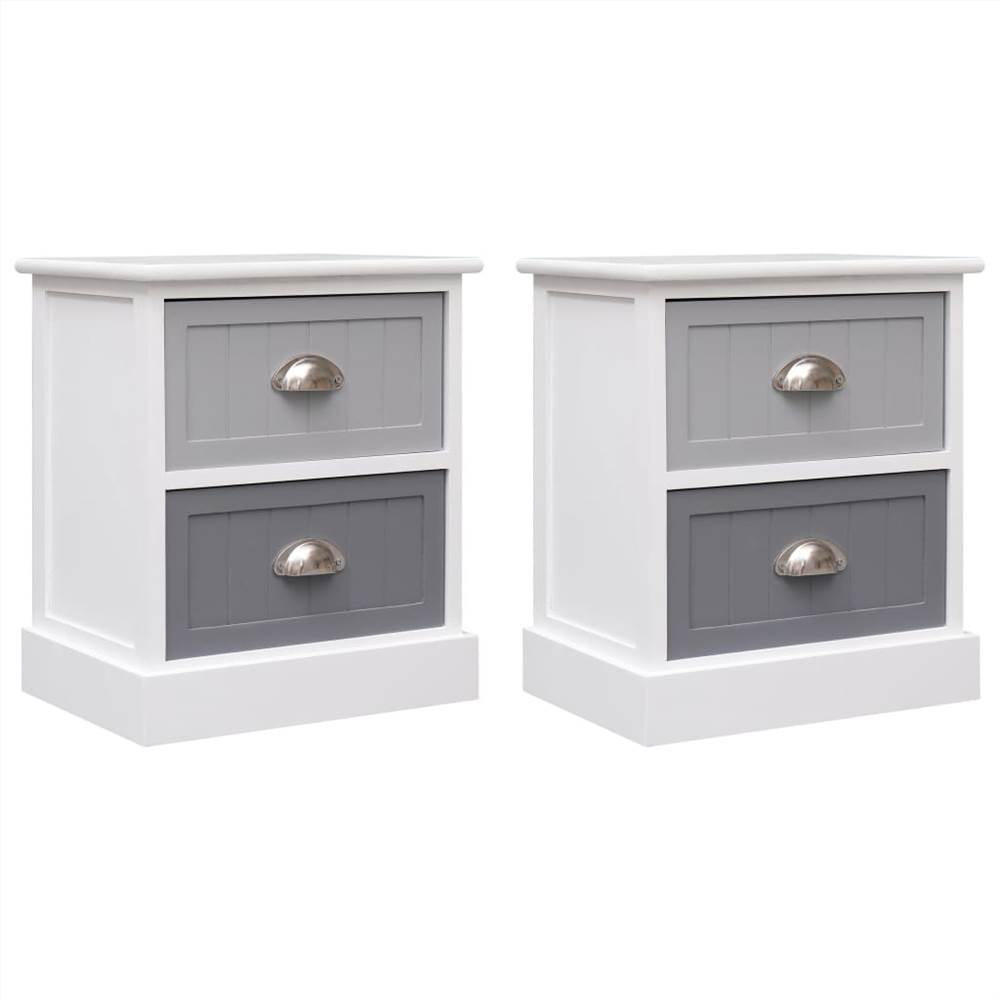 

Nightstands 2 pcs Grey 38x28x45 cm Paulownia Wood