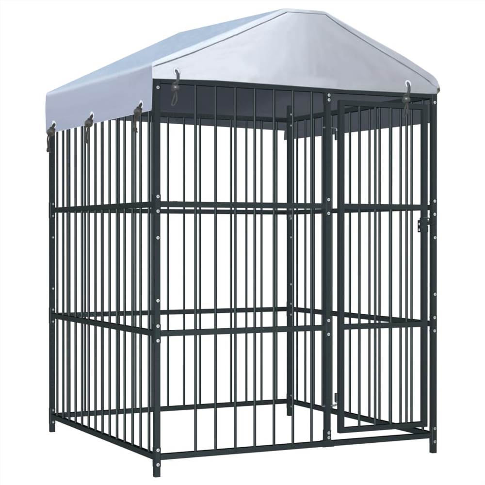 Outdoor Dog Kennel with Roof 150x150x210 cm