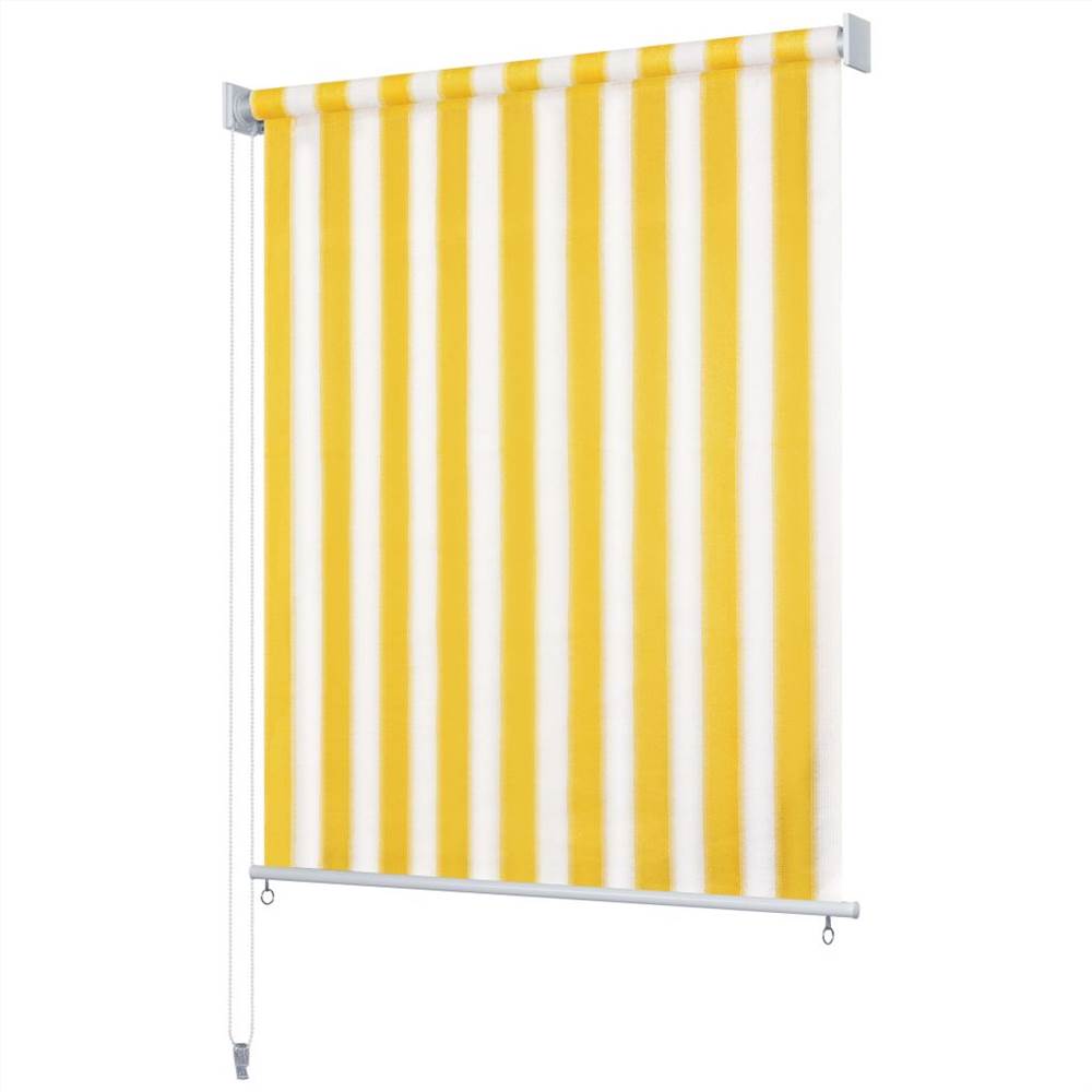 

Outdoor Roller Blind 200x230 cm Yellow and White Stripe