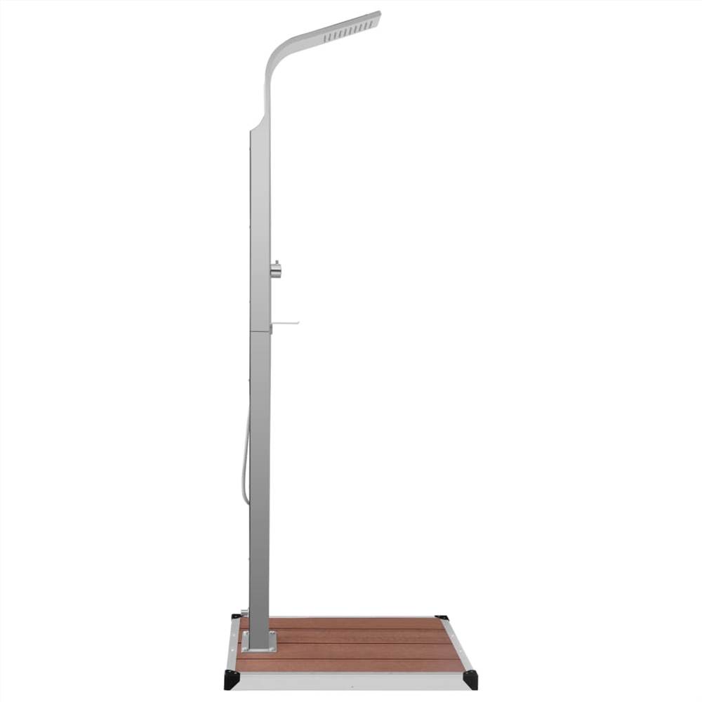 Outdoor Shower with Tray WPC Stainless Steel