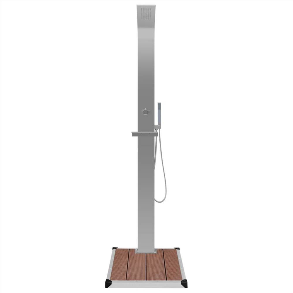 Outdoor Shower with Tray WPC Stainless Steel