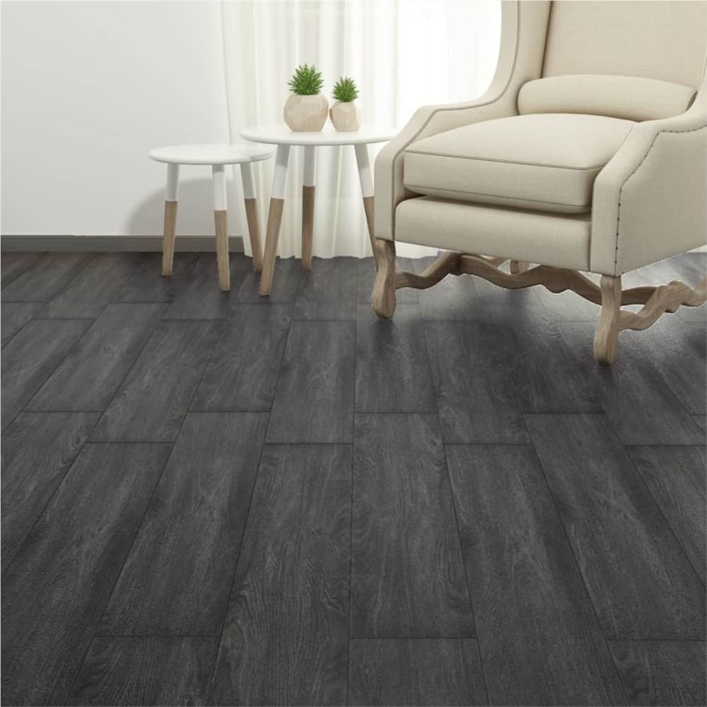 PVC Flooring Planks 4.46 m² 3 mm Black