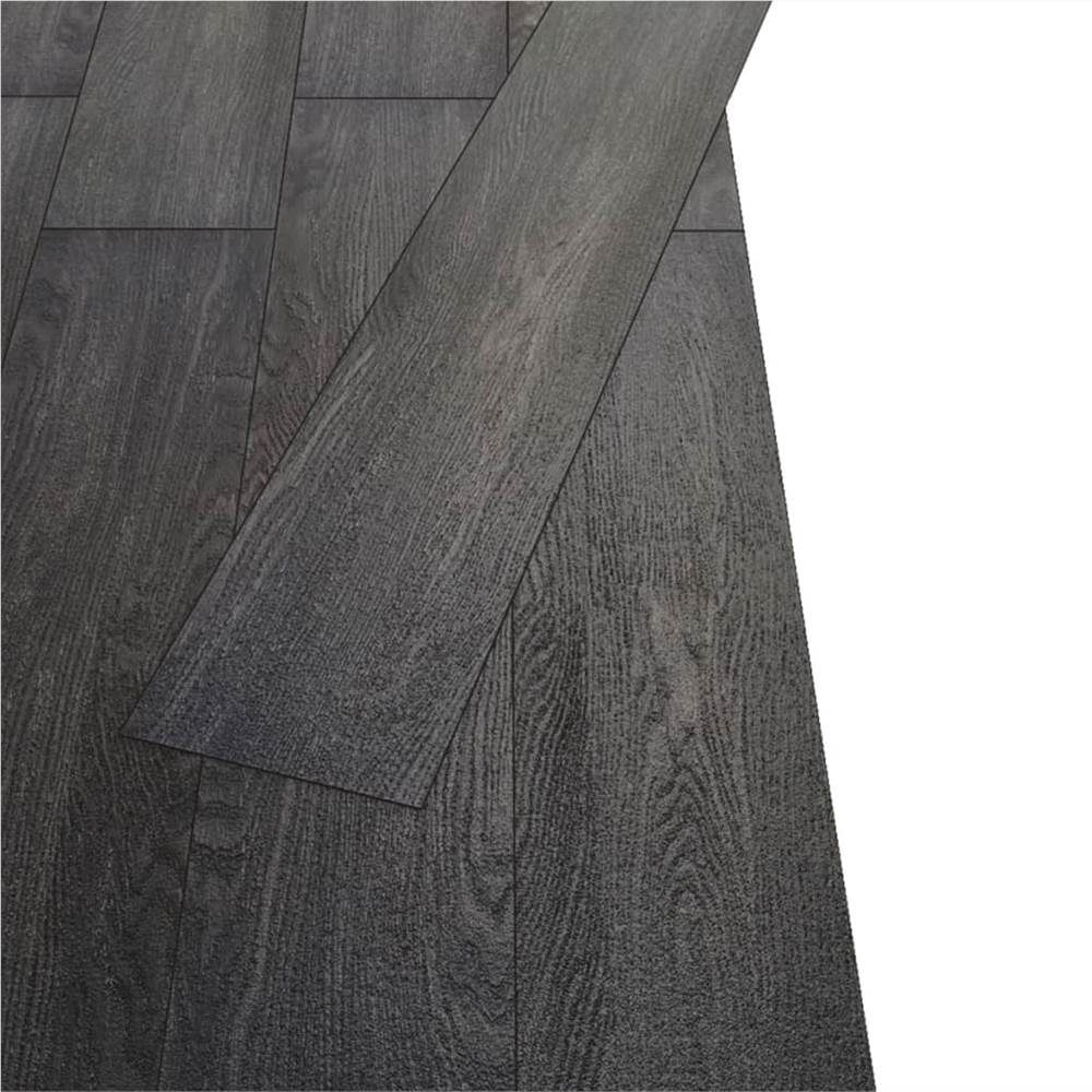 PVC Flooring Planks 4.46 m² 3 mm Black