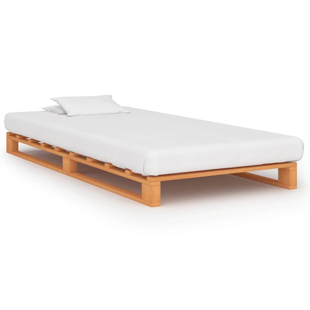 Pallet Bed Frame Brown Solid Pine Wood 90x200 cm