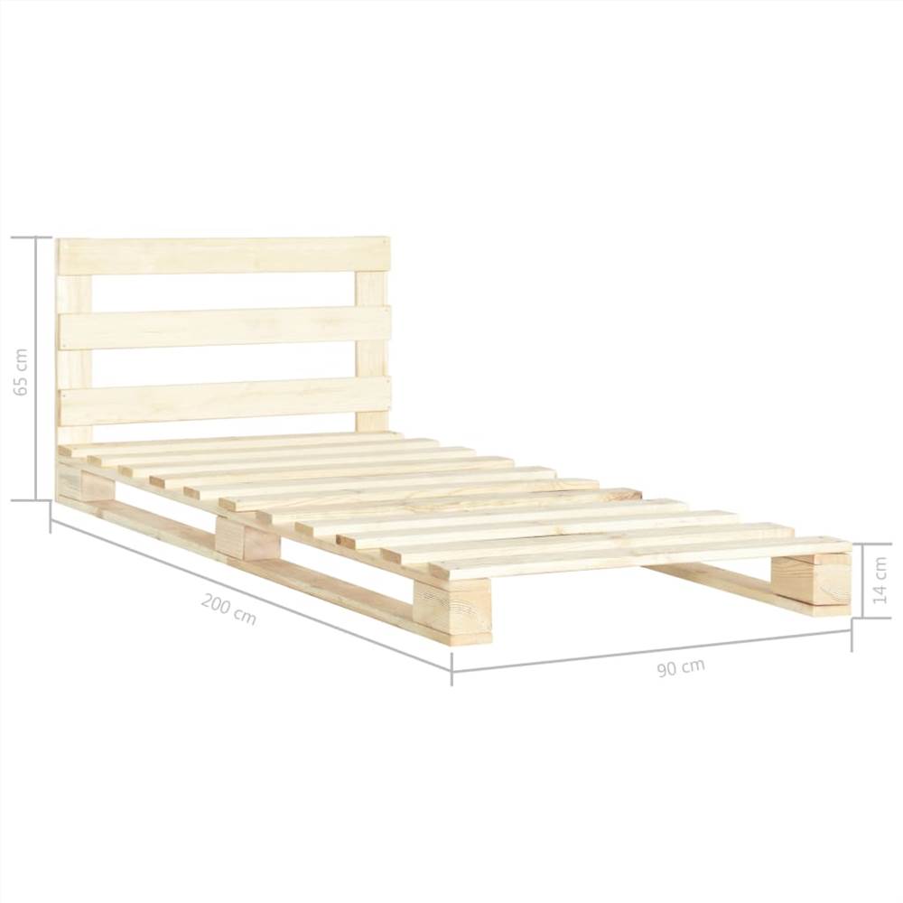 Pallet Bed Frame Solid Pine Wood 90x200 cm