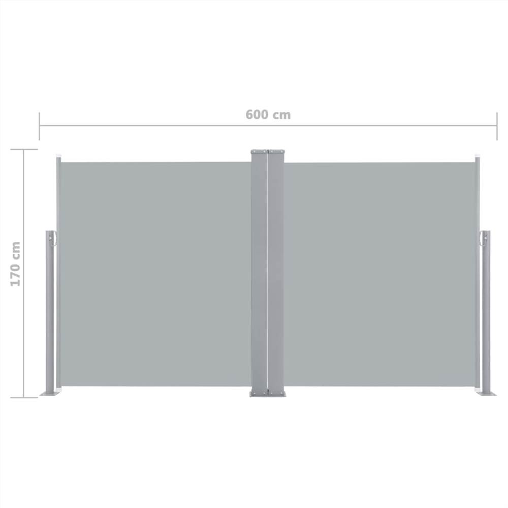 Patio Retractable Double Side Awning 170x600 cm Anthracite