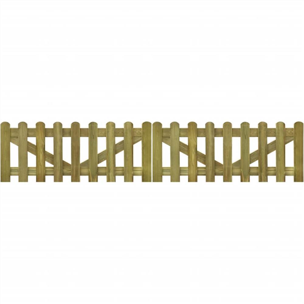 

Picket Fence Gate 2 pcs Impregnated Wood 300x60 cm