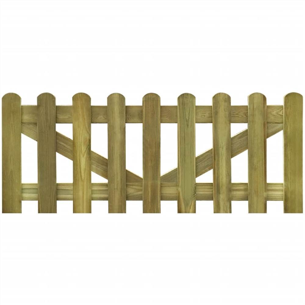 Picket Fence Gate 2 pcs Impregnated Wood 300x60 cm