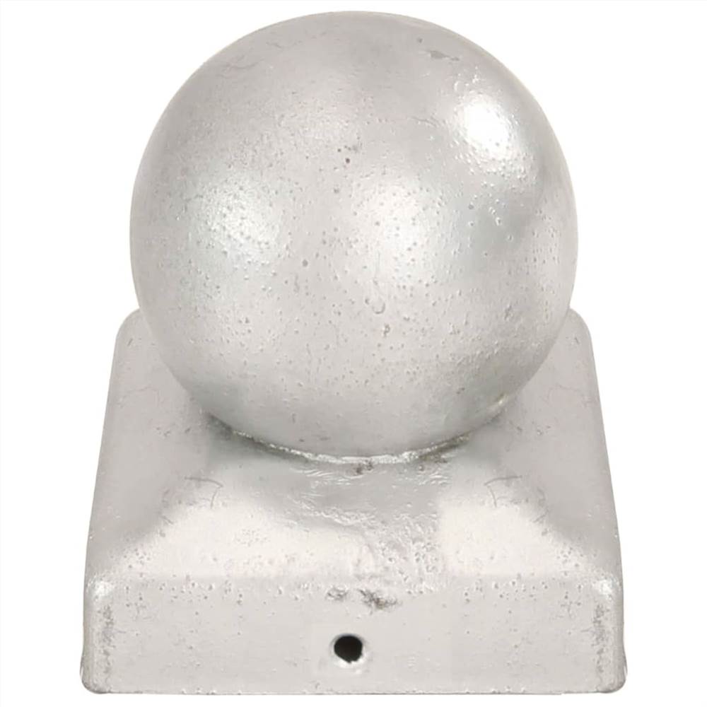 Post Caps 6 Pcs Globe Final Galvanised Metal 71x71 Mm 12 Post Caps 6 pcs Globe Final Galvanised Metal 71x71 mm