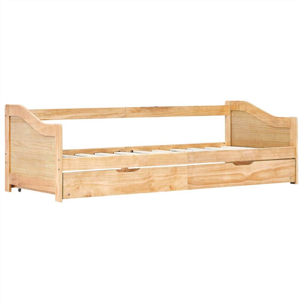 Pull Out Sofa Bed Frame Pinewood 90x200 Cm 