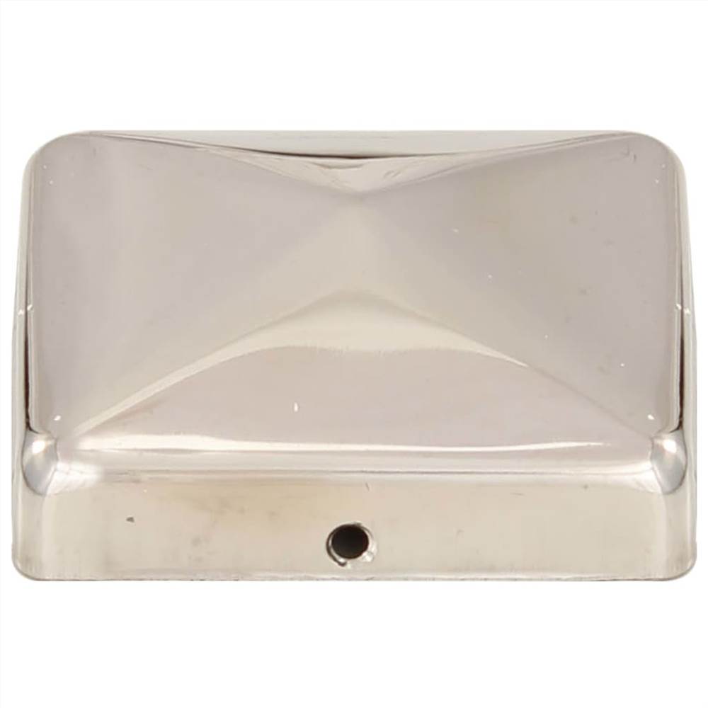 Pyramid Fence Post Caps 6 pcs Stainless Steel 71x71 mm