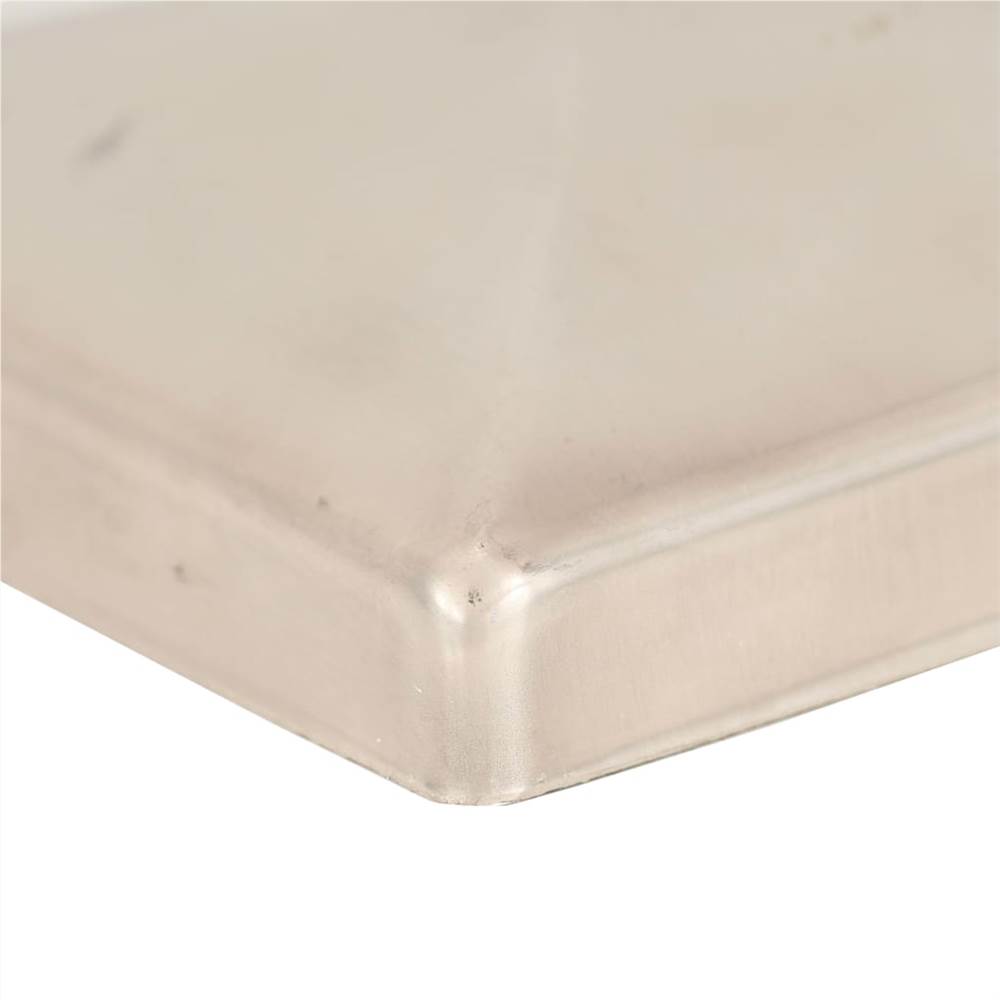 Pyramid Fence Post Caps 6 pcs Stainless Steel 71x71 mm