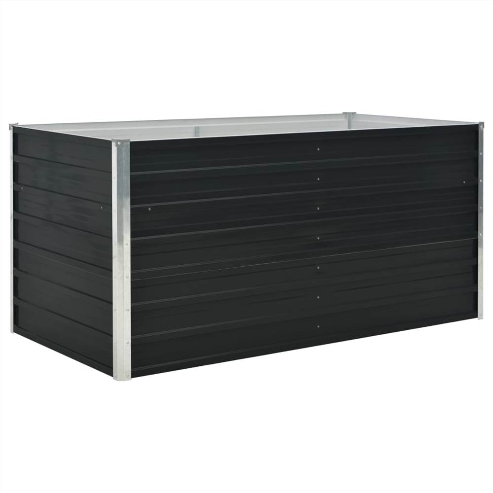 Raised Garden Bed Anthracite 160x80x77 cm Galvanised Steel