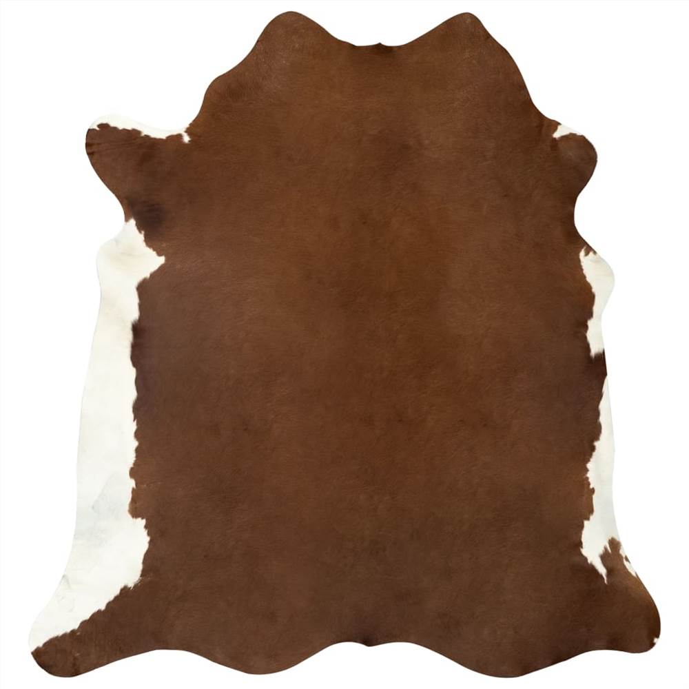Real Cow Hide Rug Brown and White 150x170 cm