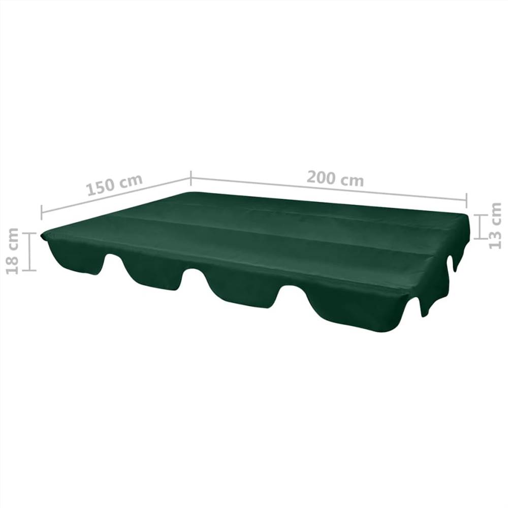 Replacement Canopy for Garden Swing Green 226x186 cm