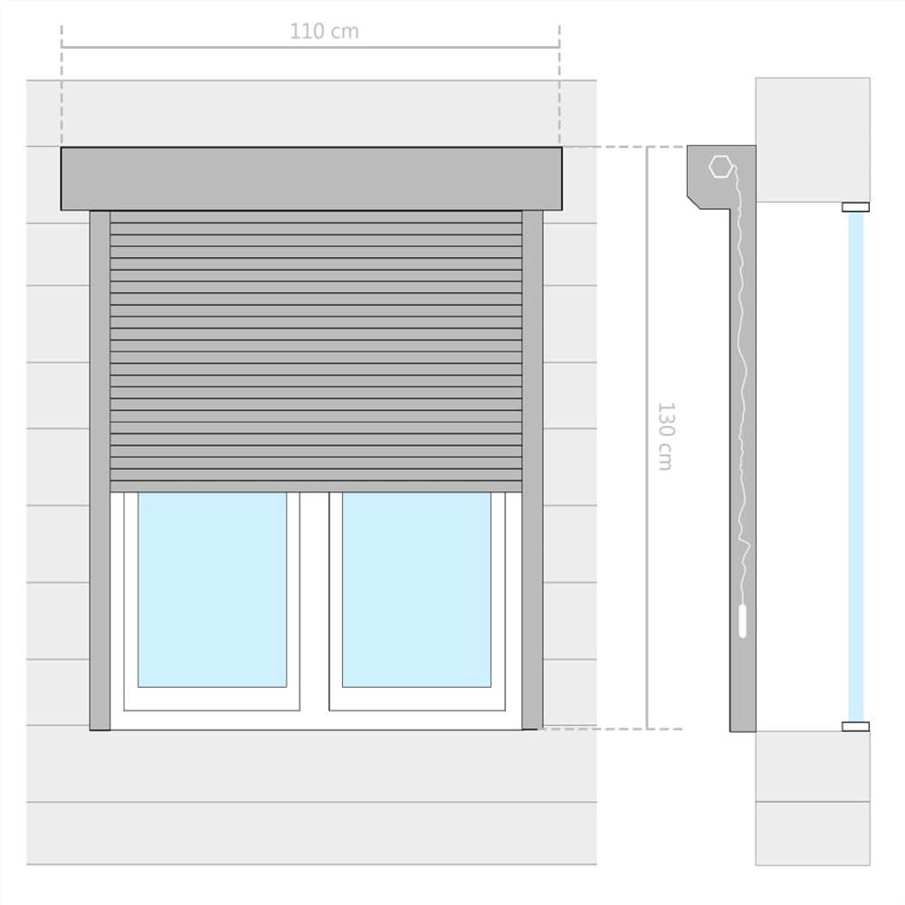 Roller Shutter Aluminium 110x130 cm Anthracite