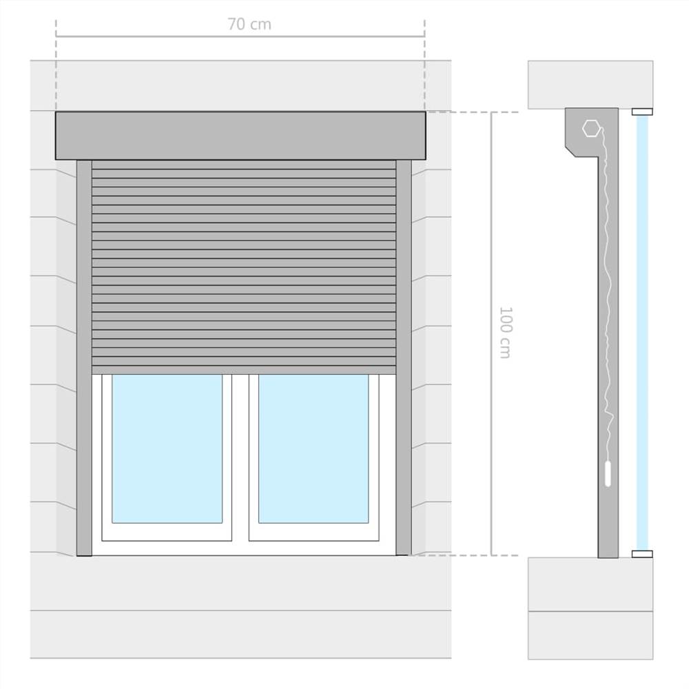 Roller Shutter Aluminium 70x100 cm Anthracite